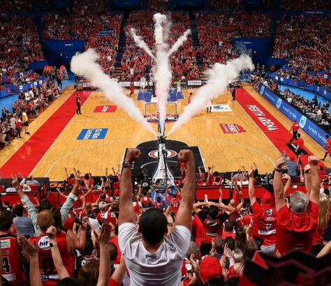 PERTH, AUSTRALIA - JANUARY 12: A general view of play during the round 14 NBL match between the Perth Wildcats and Melbourne United at Perth Arena on January 12, 2018 in Perth, Australia. (Photo by Paul Kane/Getty Images)