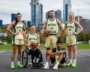 Image of Australian basketballers posing for a photo in Melbourne
