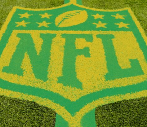 Image of an NFL logo with Brazilian colours.