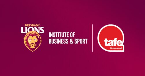 Image announcing partnership between Brisbane Lions and TAFE Queensland