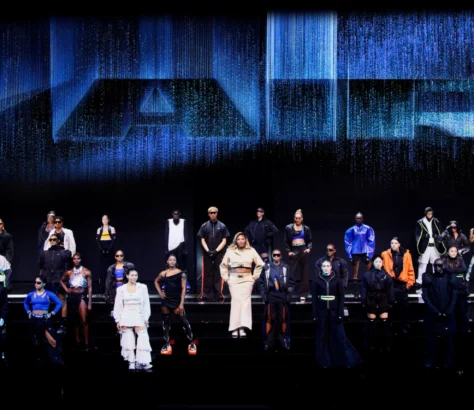 Image of Nike athletes on stage at the 'Nike On Air' event in Paris